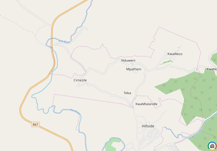Map location of Fort Beaufort